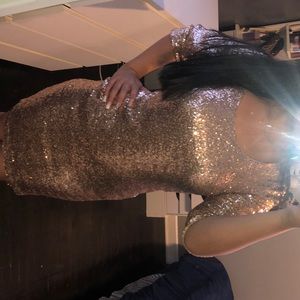 Gold Sequence Short Dress